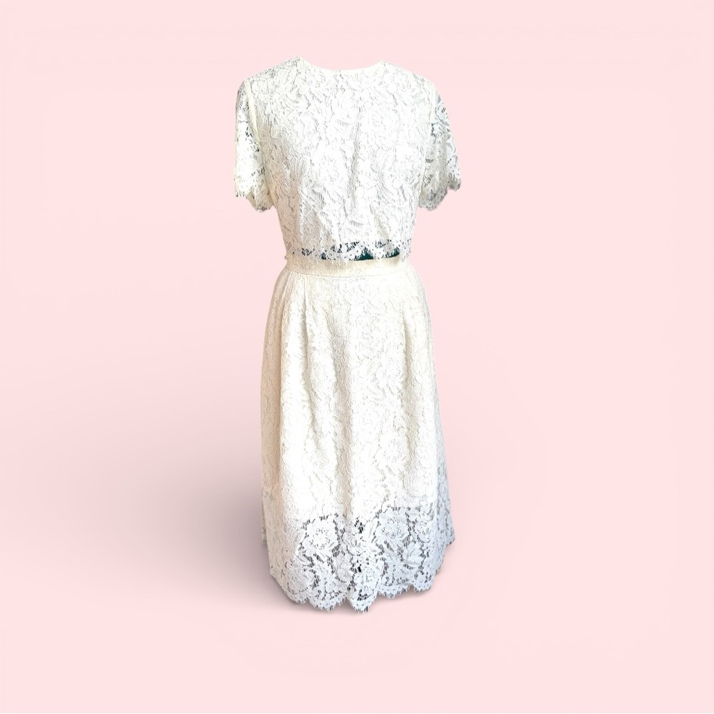 J. Crew Bridal Collection White Lace Bride 2 Piece - Picture 4 of 17